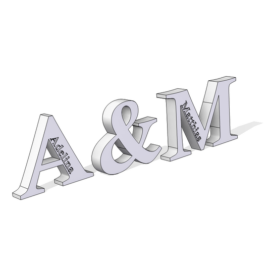 Buchstaben Aufsteller mit Wunschtext